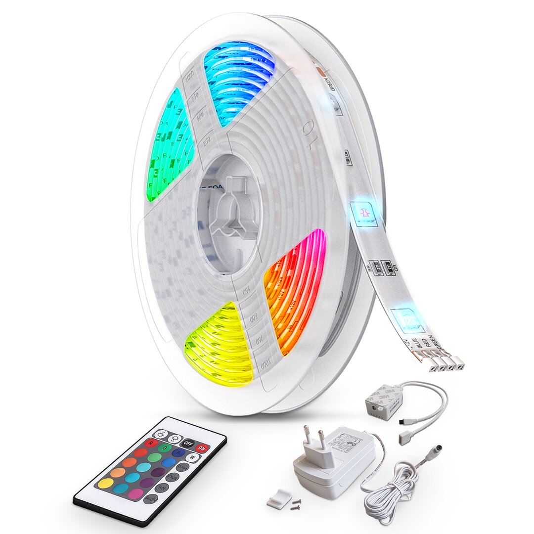 LED Strip 10m - RGB Farbwechsel - Fernbedienung - Selbstklebend - Hartly