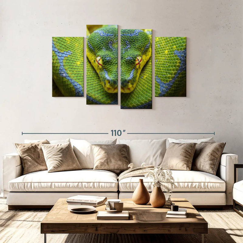 Brampt Fierce Green Tree Python, 48"H x 75"W