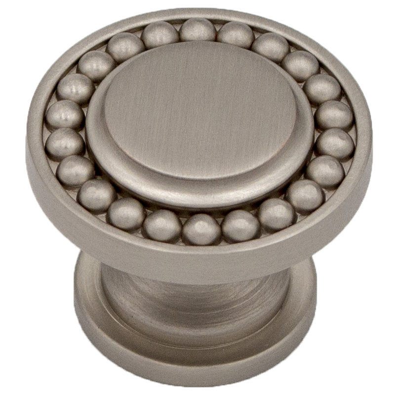 Perlina Mushroom Knob, Satin Nickel