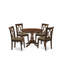 Ensemble de coin repas 3 pièces pour petits espaces comprenant une table ronde avec piédestal et 2 chaises de salle à manger en tissu de lin, 42 x 42 pouces, acajou-1677157608-1677157610-1741267397