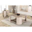 Moderne, table basse, finition chêne, bois d'hévéa, tablette inférieure, rangement ouvert, bois d'ingénierie