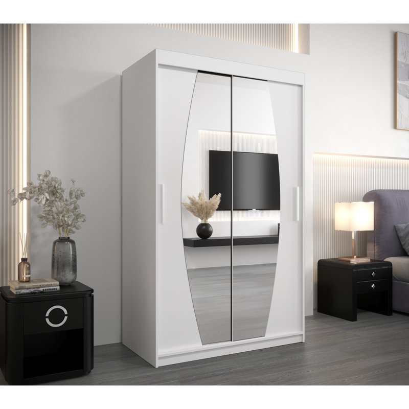 Antavis 2 Door Manufactured Wood Wardrobe, White Matt