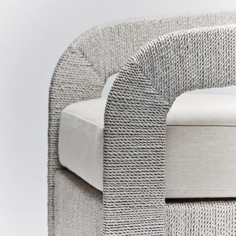 Harbour Swivel Armchair, Gray Ceruse, Sisal Weave