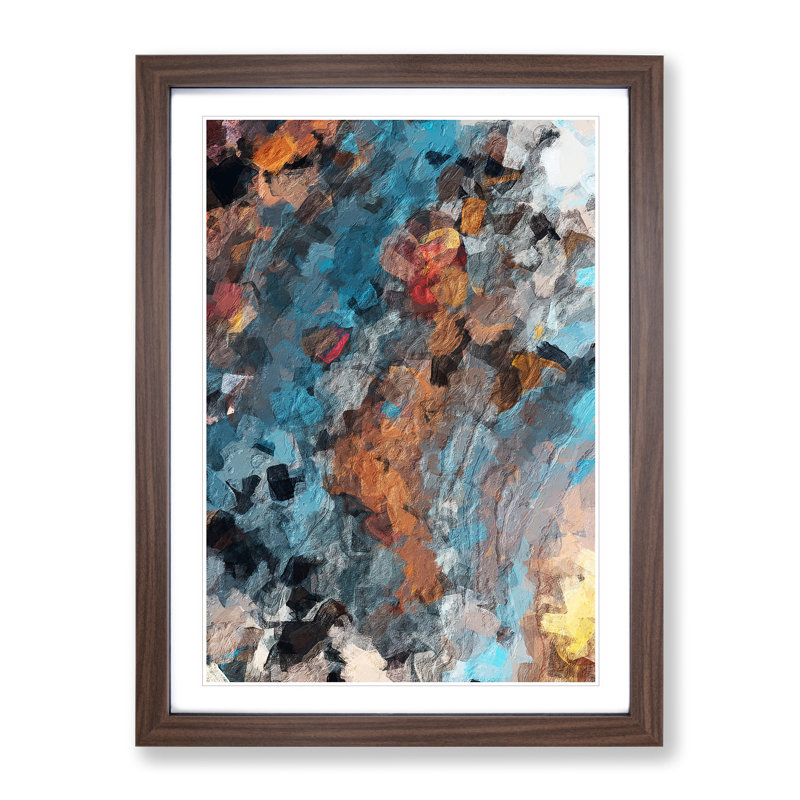 Always Forever Abstract - Wall Art, Walnut Framed, White, 64cm H x 46cm W x 2cm D