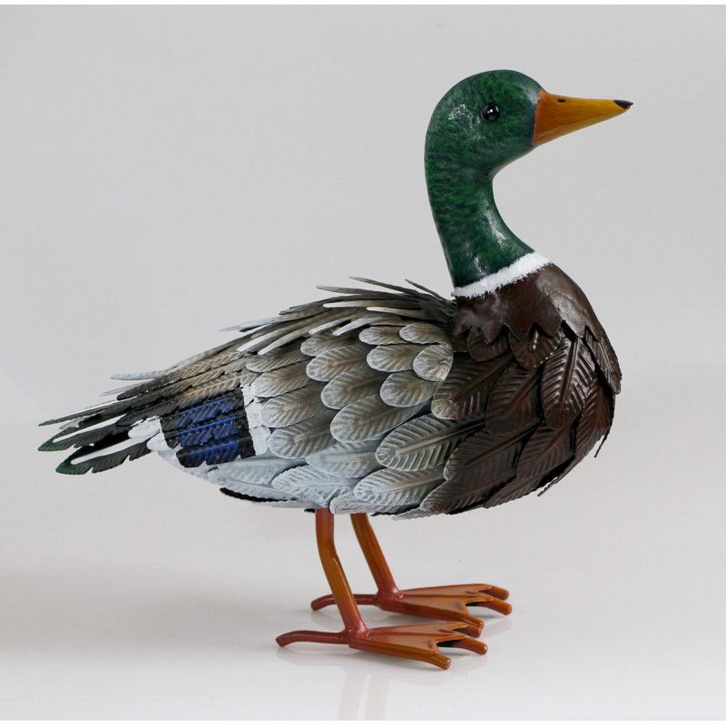 Steini Duck Metal Garden Statue for Outdoor Decor
