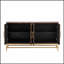 Buffet de style rétro avec tablettes réglables, poignées rectangulaires en métal et pieds pour un rangement polyvalent et un design élégant, espresso