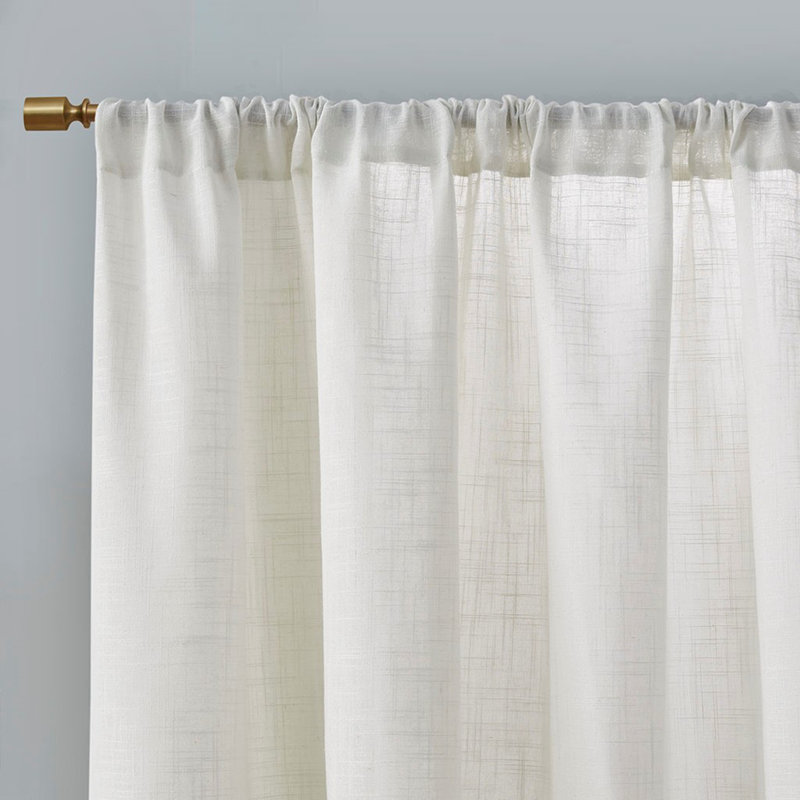 Light Filtering Curtain Panel Pair(2 Pcs Window Panels), White