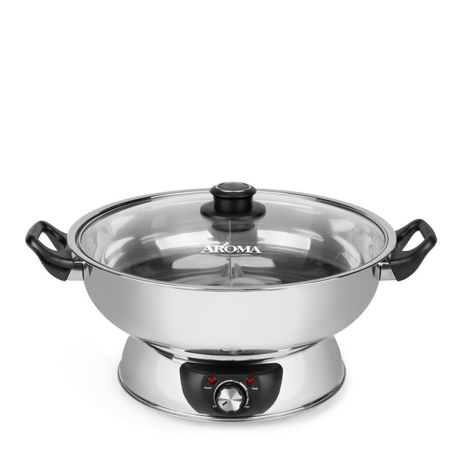 Tayama 3 qt. Black Stainless Steel Electric Non-Stick Hot Pot