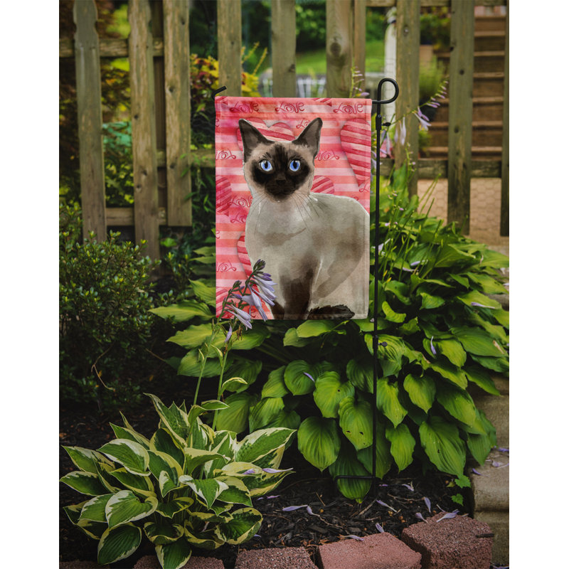Ck3054gf de jardin à drapeau siamois chat love