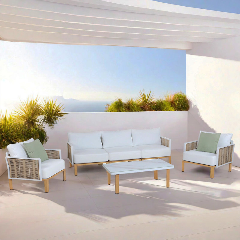 Vine 4-Piece Conversation Set In White