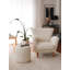Fauteuil à oreilles élégant, tissu en peluche, 33,5 x 33,5 x 32,3 pouces | Structure 100% bois, hauteur de l'assise: 16,9 po, hauteur des pieds: 6,7 po | Design blanc élégant, parfait pour le salon et le coin lecture, confortable et chic-114553638