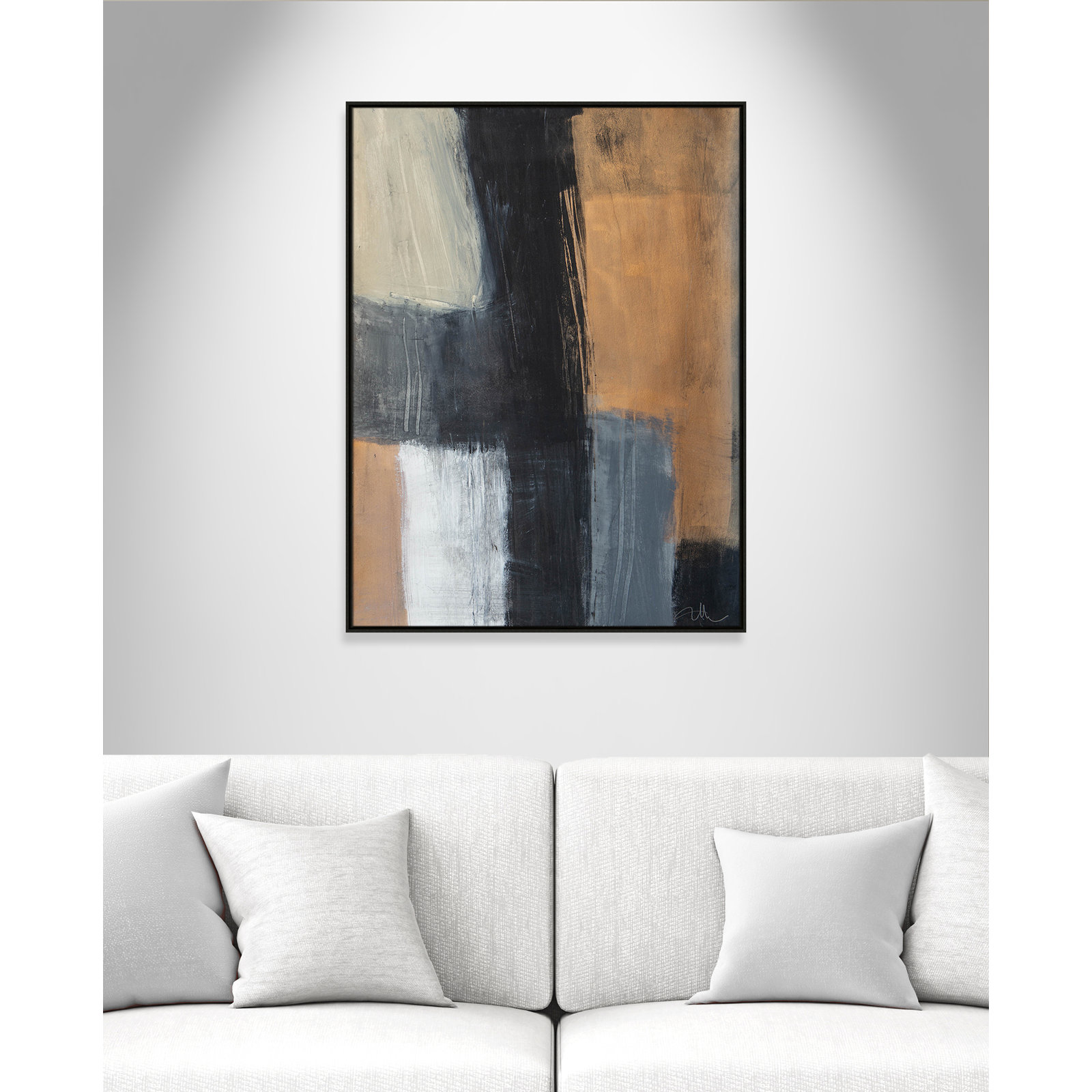 Calderon "Metallic Slate II" Print, 49.5" H x 37.5" W x 2" D, Espresso Floater Framed, No Mat