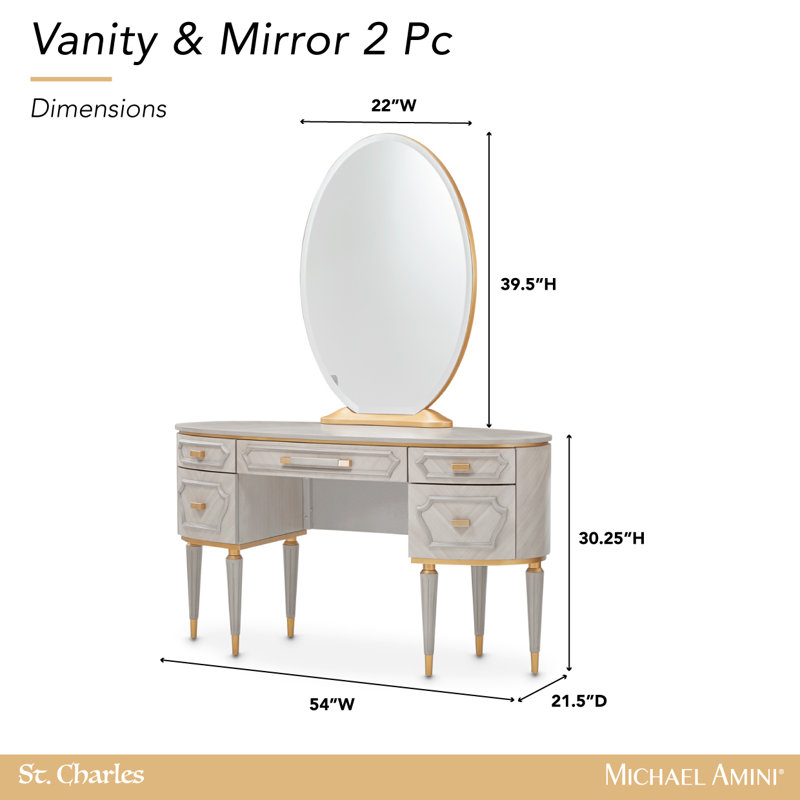 Coiffeuse et miroir St. Charles