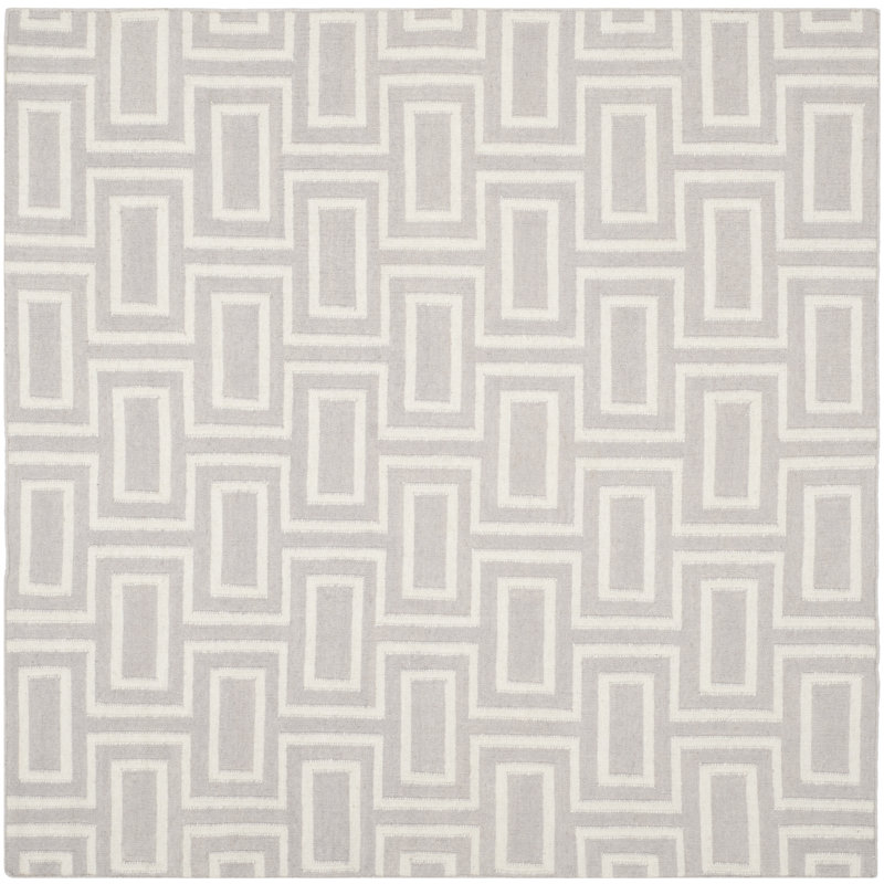 Mars Geometric Wool Hand Woven Area Rug, Square 183 cm