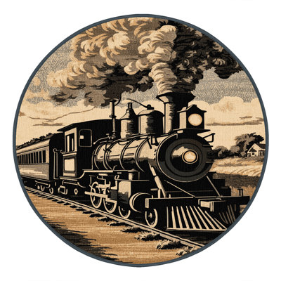 Machine Washable Transportation Black Area Rug
