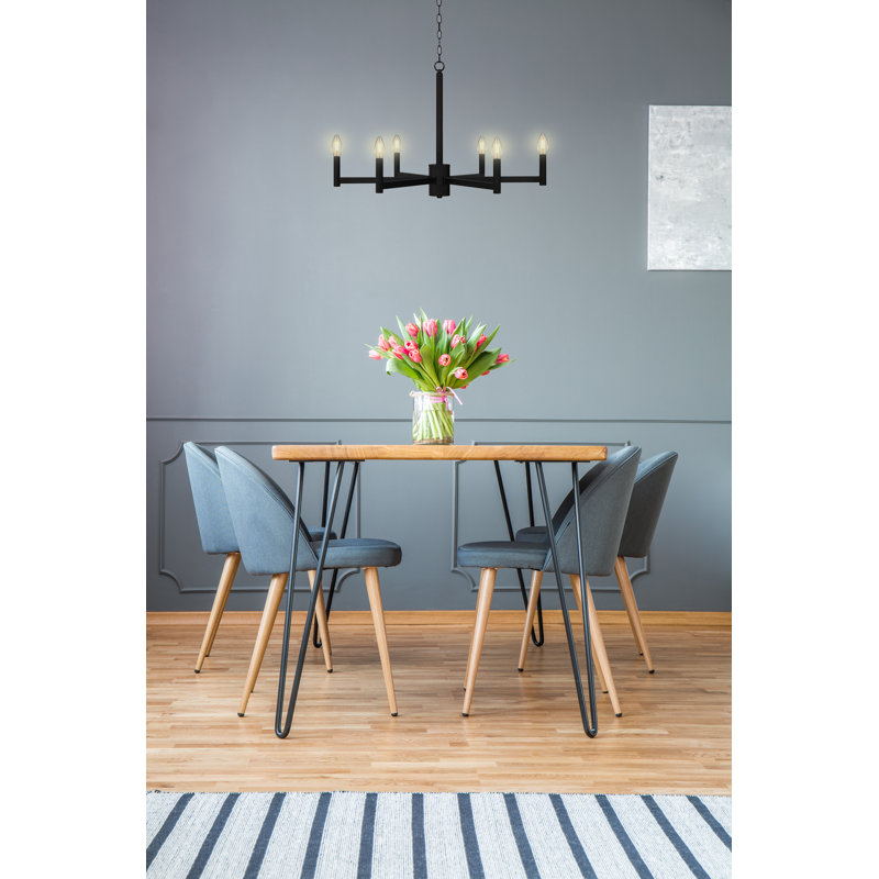 Lustre chrome 6 lumières Mercer41, Noir