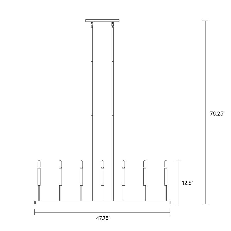 Luminaire suspendu linéaire à 14 lumières pour îlot de cuisine Tedder, Bronze brillant
