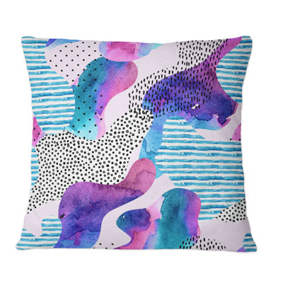 Coussin Shapes In Mauve et Turquoise I - Imprimé moderne