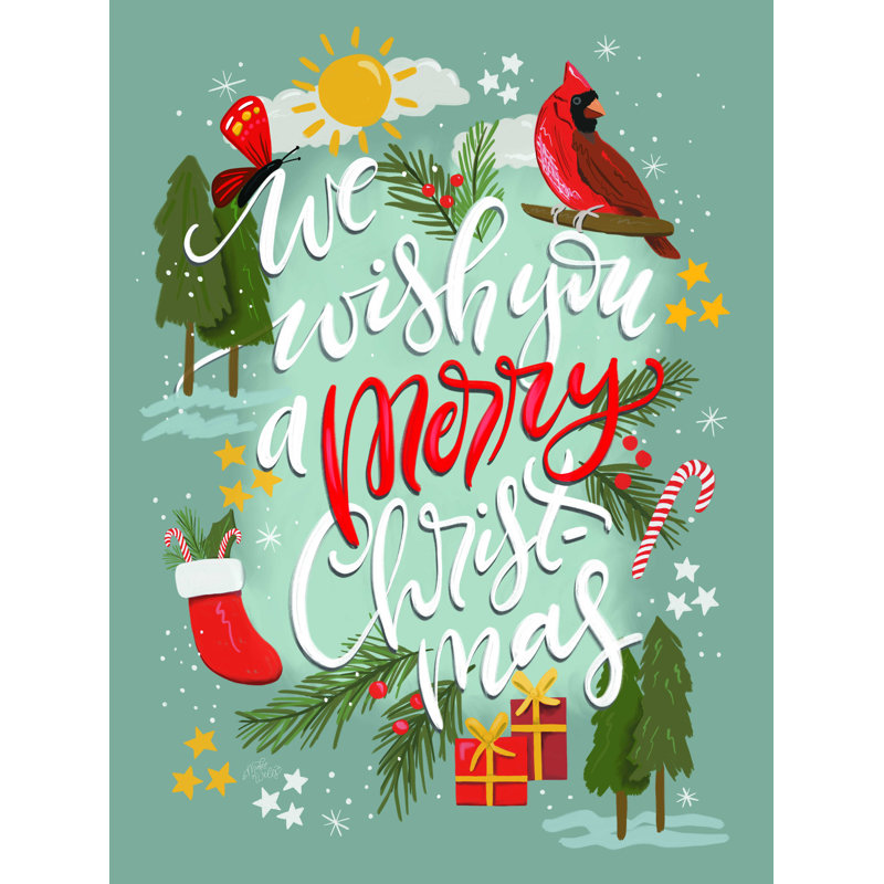 Christmas Cardinal par MakeWells - Impression sur toile tendue, H 16 po x l 12 po