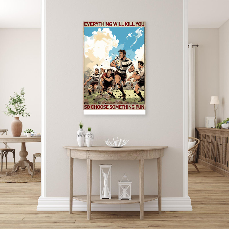 «Rugby So Choisissez Quelque chose Fun» 1 - 1 pièce, impression sur toile tendue, H 20 po x l 16 po x P 1,25 po