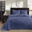 Couvre-lit réversible en bleu marine simple - Rembourrage en coton prélavé pour un repos matelassé confortable avec une chambre à coucher énergique