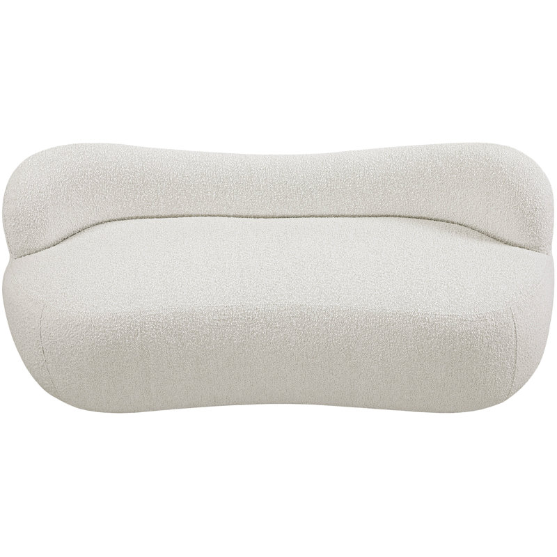 Jimmey Flair Boucle Fabric Bench, Cream Boucle Fabric