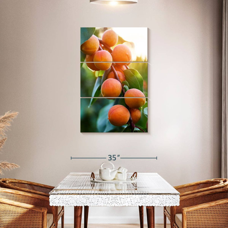 Yarlin abricots sur une branche, H 45 po x l 28 po