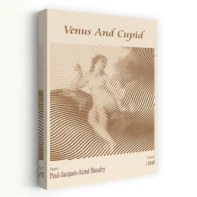 Wavy Line Venus Cupid Abstract Romantic Vintage Architecture Wall Art Print