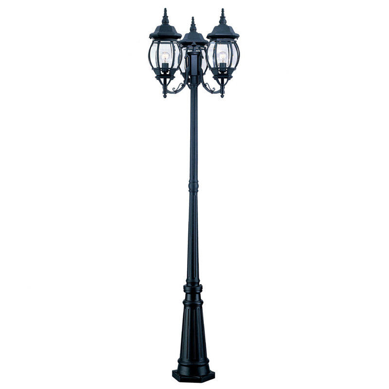 Lampadaire câblé à 3 lumières H 85 po Zuckerman (complet), Noir mat