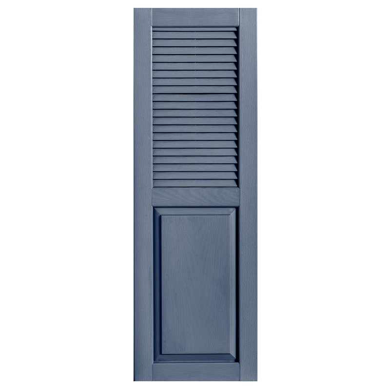 Paire de volets avec plateau à combinaison Cathedral, Bleu, 68 po, 15 po