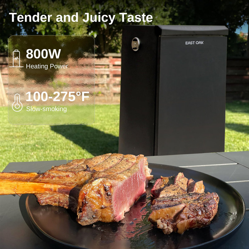 East Oak 30-Inch Black Electric Smoker with Digital Control and 4 Racks