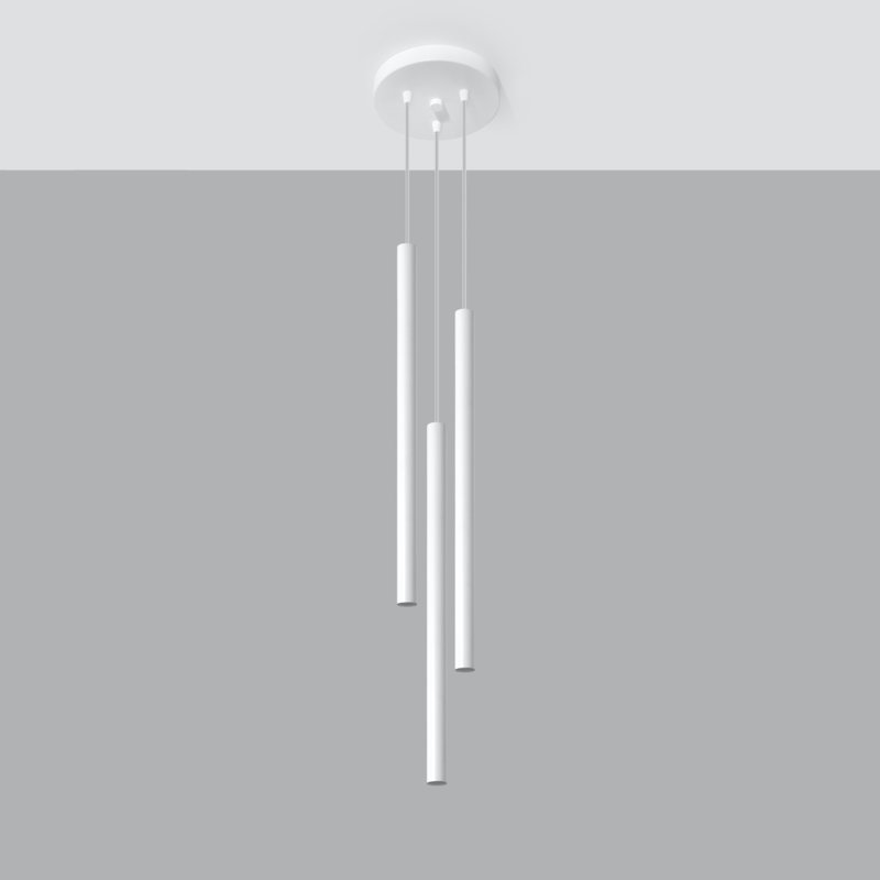 Shirey 3 - Light Cluster Cylinder Pendant, White