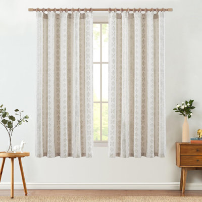 Linen Blend Semi-Sheer Rod Pocket Curtain Pair