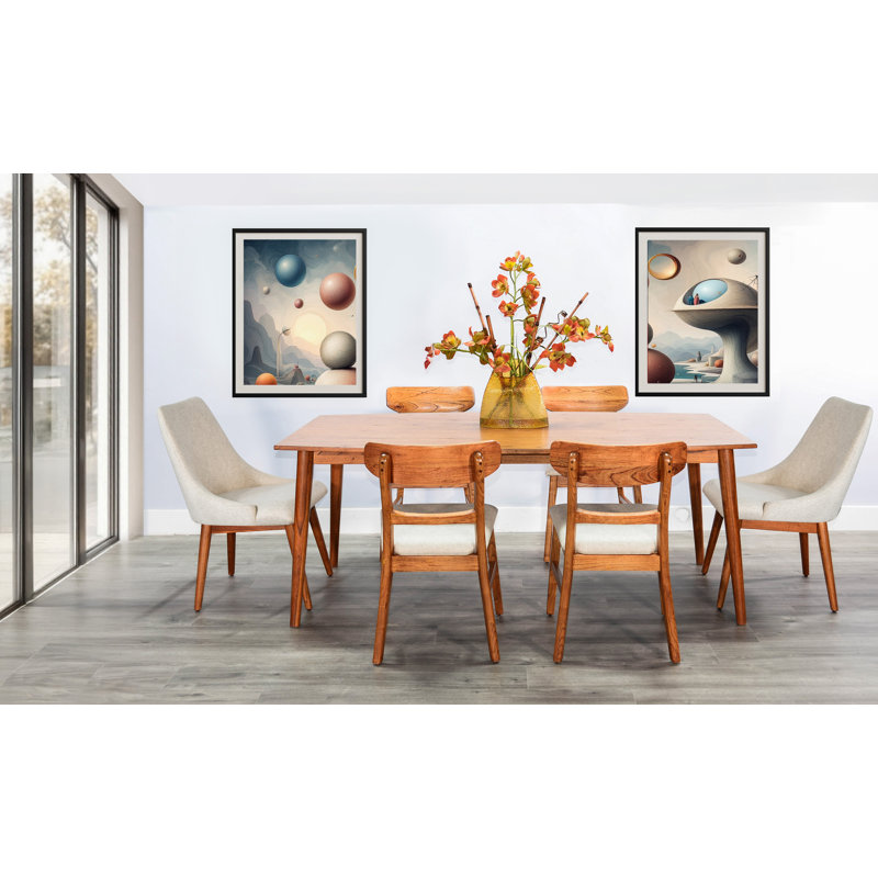 Sunny Designs Mid-Century Wood Dining Set, Cinnamon