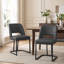 Ensemble de 2 chaises d'appoint rembourrées modernes en similicuir avec cadre en métal pour la cuisine et la salle à manger, ensemble de 2-1949216804