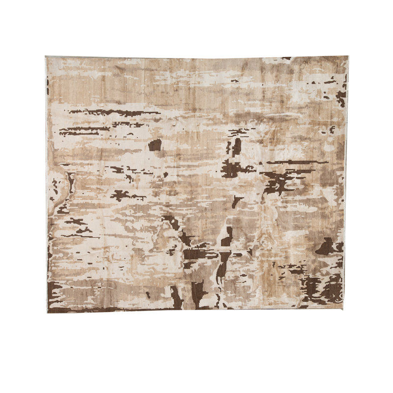 Abstract Area Rug in Camel