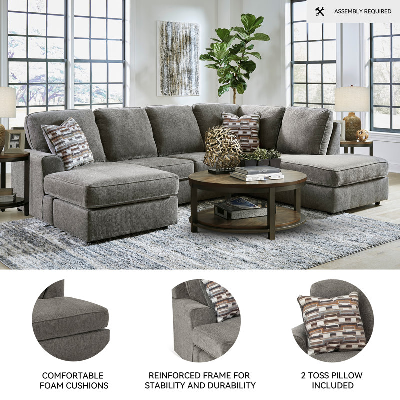 Upholstered U-Shaped Sectional, Right Hand Facing