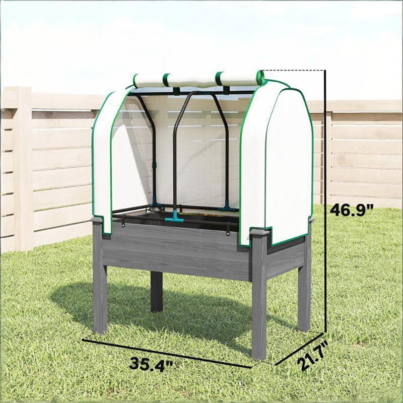 Jardinière, lit de jardin surélevé pratique, Gris foncé