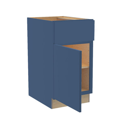 Gallery Express Rowan Assembled 18 in W x 24 in D x 34.5 in H Base Kitchen Cabinet with Drawer Left in Navy