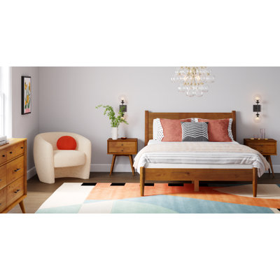 Ashlie Wood Platform Bed