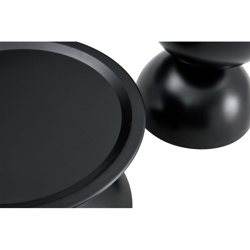 Tables basses rondes avec rangement et plateau mobile, table d'appoint multifonctionnelle pour la vie moderne, Noir mat