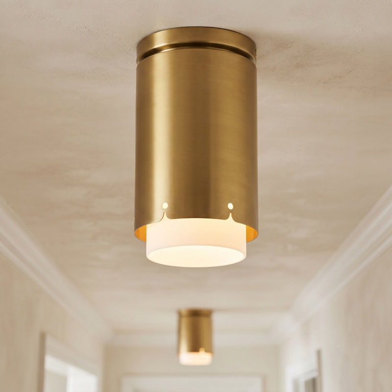 Plafonnier encastré en verre 1 lumière