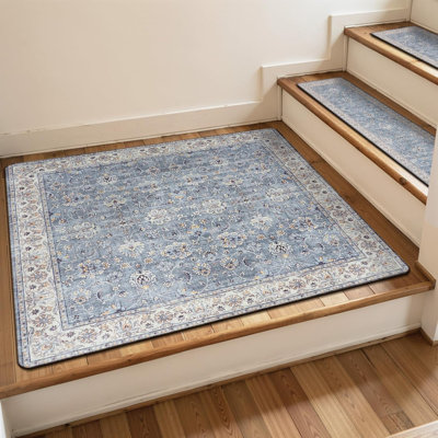 Tapis d'escalier antidérapant assorti pour marches d'escalier en bois 31 po x 31 po | Tapis de marche carré antidérapant pour tapis d'escalier