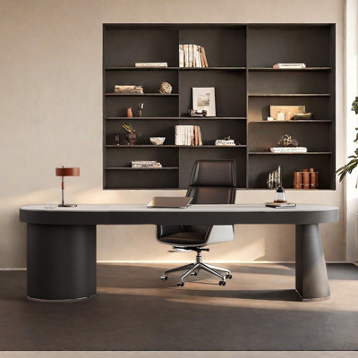 Simple desk granite countertop workbench curved