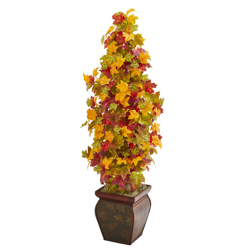 40'' Faux Maple Tree in Plywood Planter