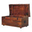 Coffre de rangement en cuir brun
