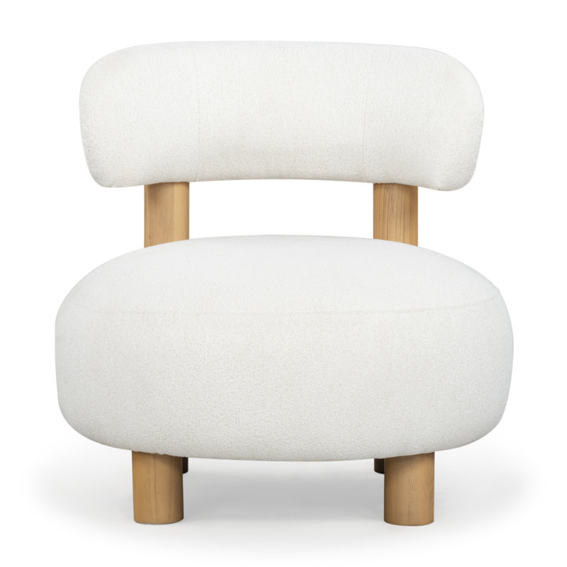 Iyali 29'' Wide Armless Accent Chair, Ivory Bouncle, Natural