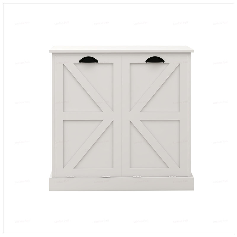 Two-Compartment Tilt-Out Laundry Sorter Cabinet With Removable Bags, Elegant And Functional For Modern Homes