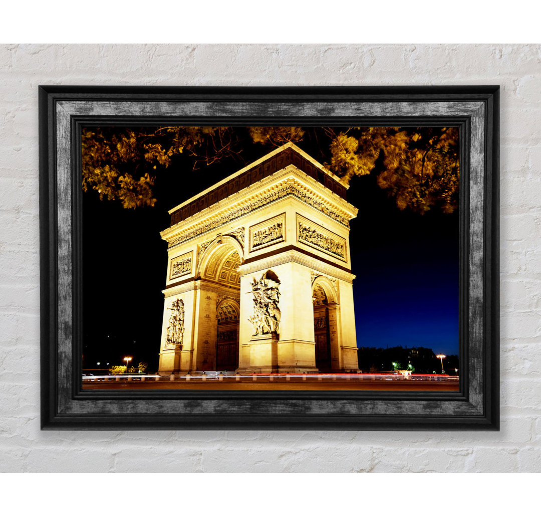 Paris Arc De Triomphe Night Glow - Einzelner Bilderrahmen Kunstdrucke