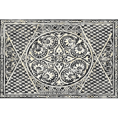 Woodcut In Black II - Wrapped Canvas Print